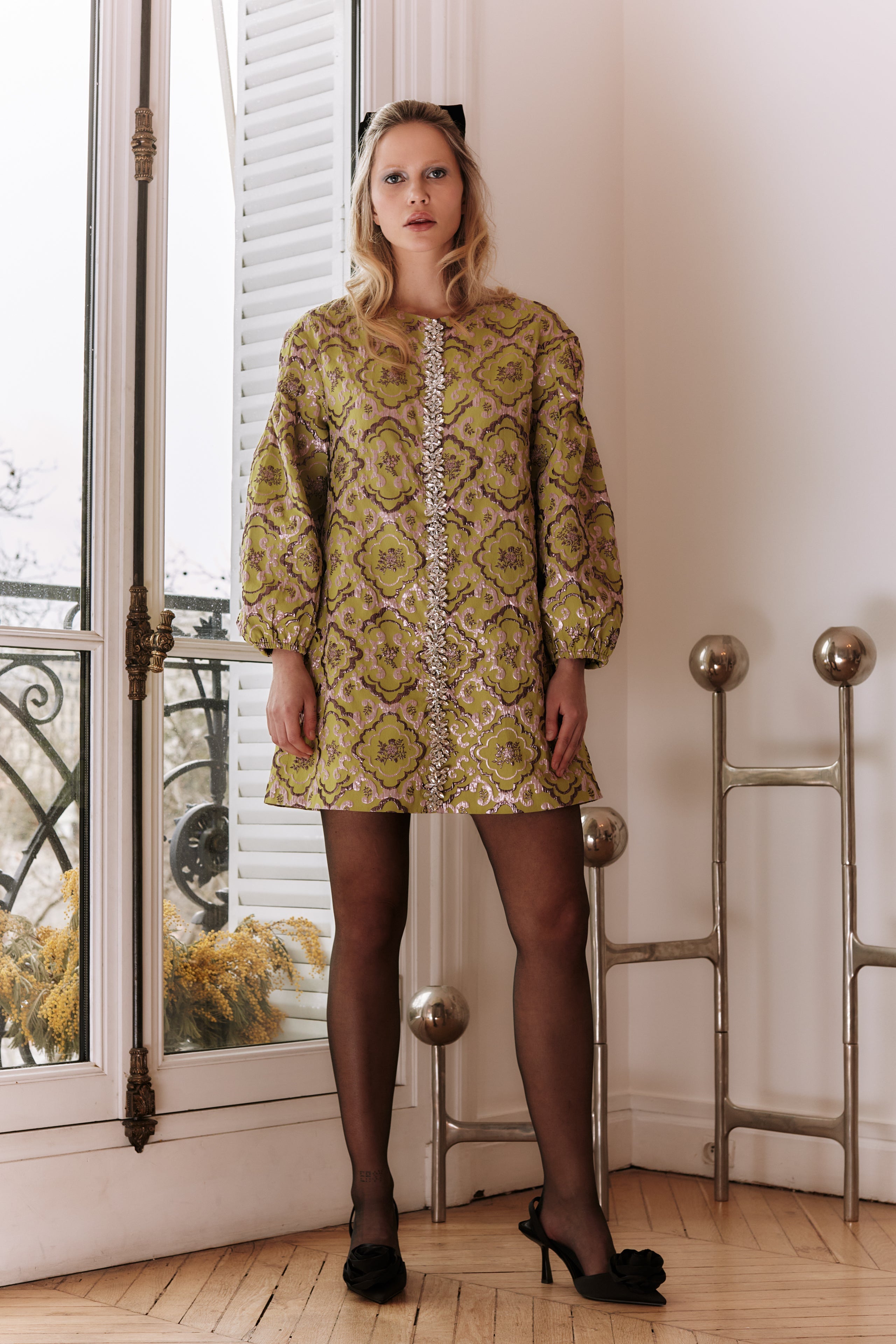 DIANA JACQUARD MINI DRESS – YÉONI.