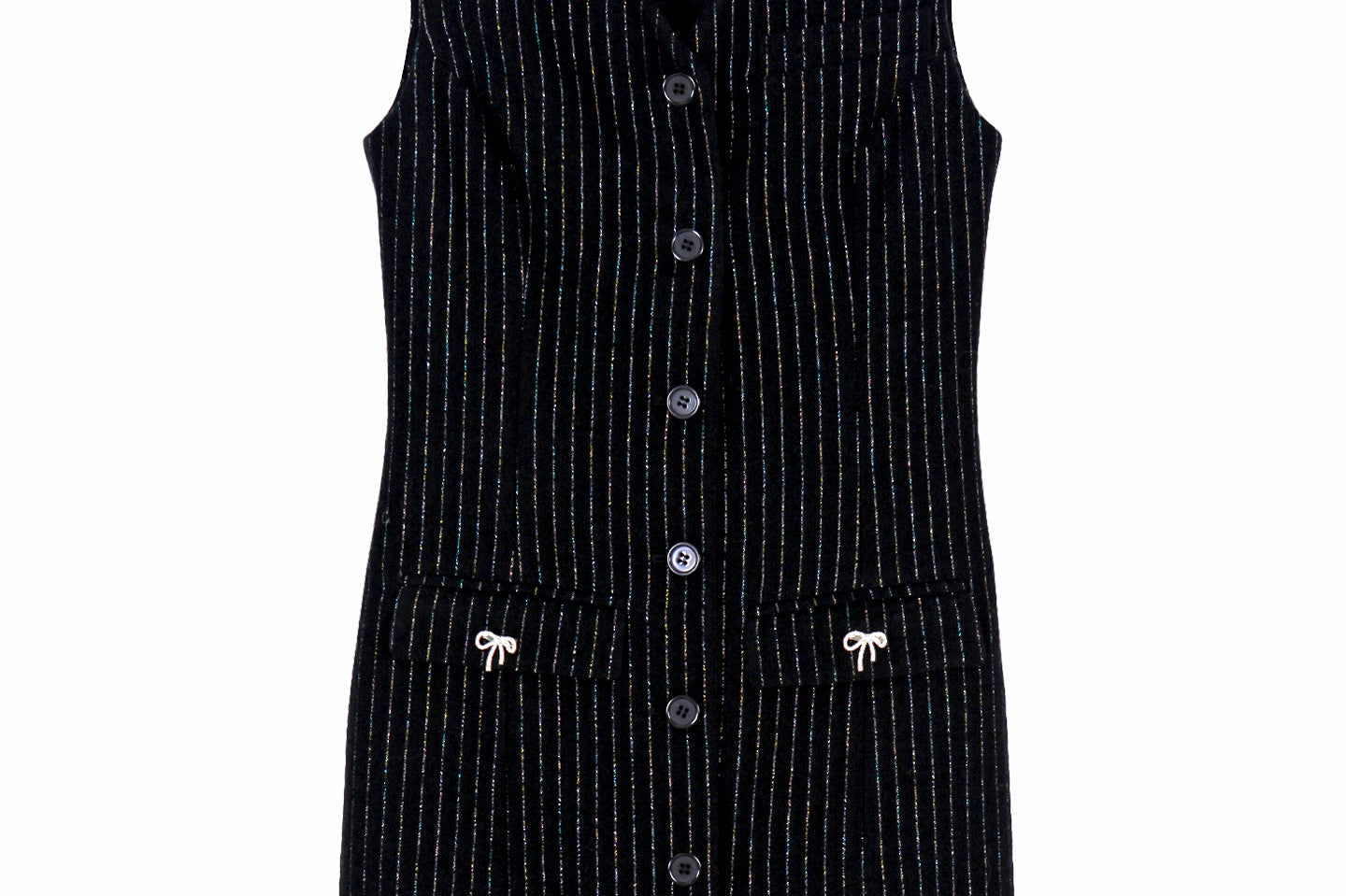 CALA METALLIC PINSTRIPE WOOL DRESS VEST CALA METALLIC PINSTRIPE WOOL DRESS VEST