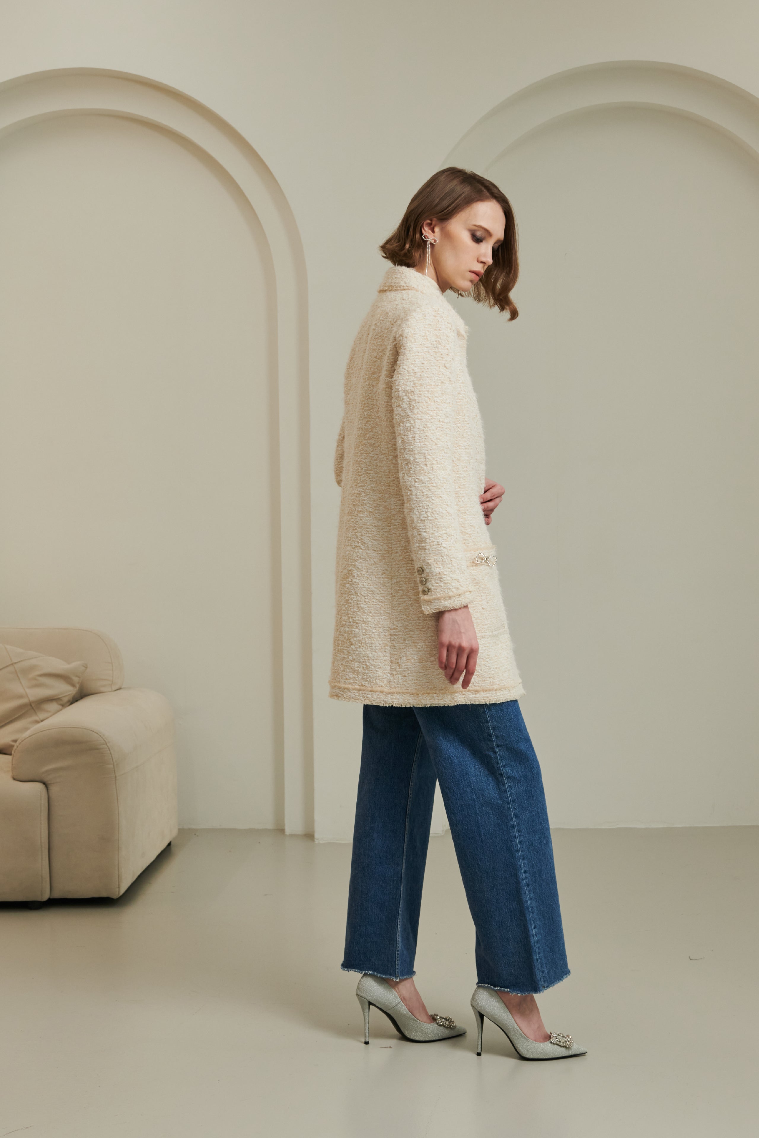 IVY BUTTONDOWN TWEED DRESS JACKET – YÉONI.